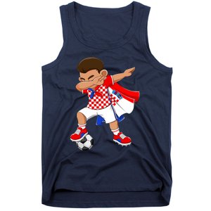 Dabbing Soccer Boy Croatia Football Flag Tank Top