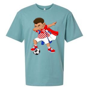 Dabbing Soccer Boy Croatia Football Flag Sueded Cloud Jersey T-Shirt