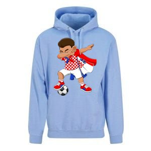 Dabbing Soccer Boy Croatia Football Flag Unisex Surf Hoodie