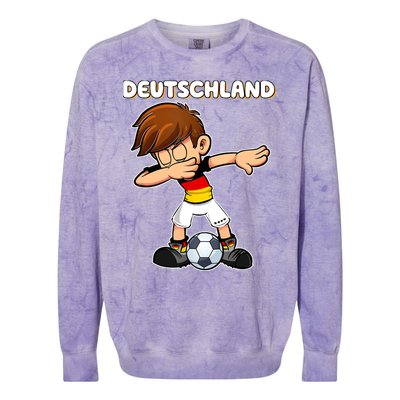 Dabbing Soccer Boy Germany Jersey Germany Fan Colorblast Crewneck Sweatshirt