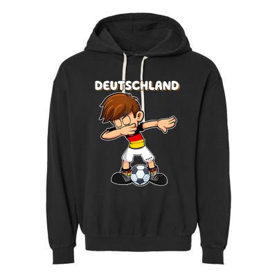 Dabbing Soccer Boy Germany Jersey Germany Fan Garment-Dyed Fleece Hoodie