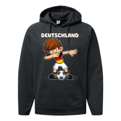 Dabbing Soccer Boy Germany Jersey Germany Fan Performance Fleece Hoodie