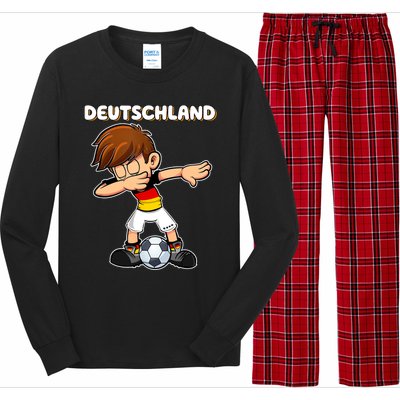 Dabbing Soccer Boy Germany Jersey Germany Fan Long Sleeve Pajama Set