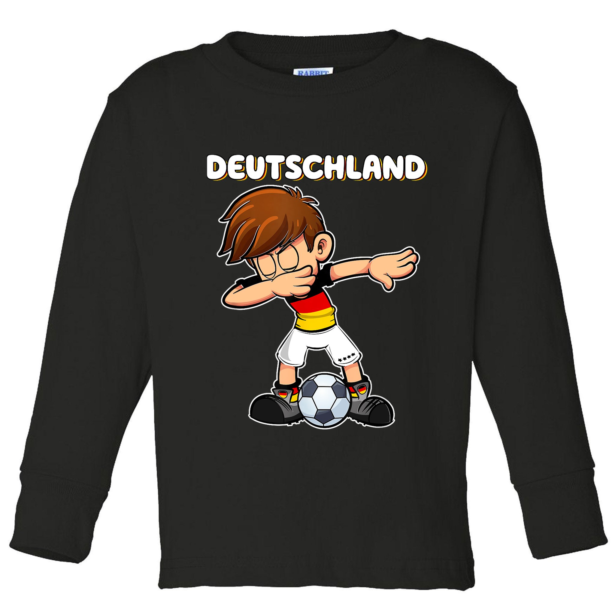 Dabbing Soccer Boy Germany Jersey Germany Fan Toddler Long Sleeve Shirt