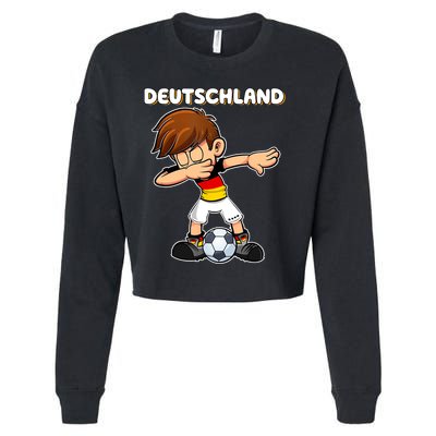 Dabbing Soccer Boy Germany Jersey Germany Fan Cropped Pullover Crew