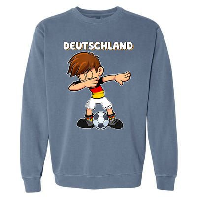 Dabbing Soccer Boy Germany Jersey Germany Fan Garment-Dyed Sweatshirt