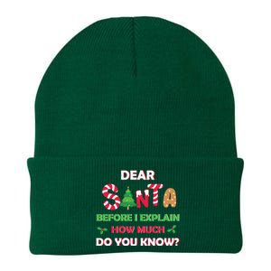 Dear Santa Before I Explain How Much Do You Know Christmas Knit Cap Winter Beanie