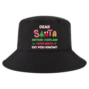 Dear Santa Before I Explain How Much Do You Know Christmas Cool Comfort Performance Bucket Hat