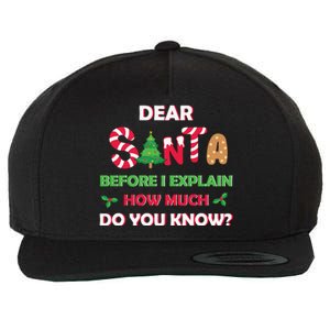 Dear Santa Before I Explain How Much Do You Know Christmas Wool Snapback Cap