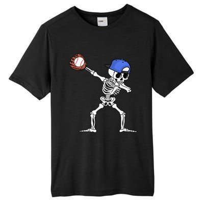 Dabbing Skeleton Baseball Halloween Player Catcher Pitcher Tall Fusion ChromaSoft Performance T-Shirt