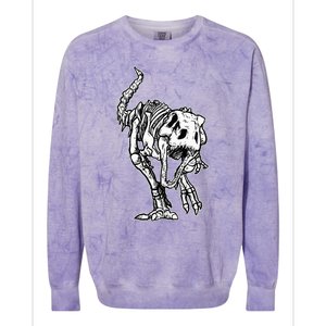 Dino Skeleton Bones Fossil Paleontologist Dinosaur T Rex Colorblast Crewneck Sweatshirt