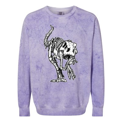 Dino Skeleton Bones Fossil Paleontologist Dinosaur T Rex Colorblast Crewneck Sweatshirt