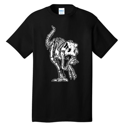 Dino Skeleton Bones Fossil Paleontologist Dinosaur T Rex Tall T-Shirt