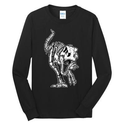 Dino Skeleton Bones Fossil Paleontologist Dinosaur T Rex Tall Long Sleeve T-Shirt