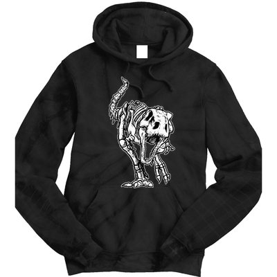 Dino Skeleton Bones Fossil Paleontologist Dinosaur T Rex Tie Dye Hoodie