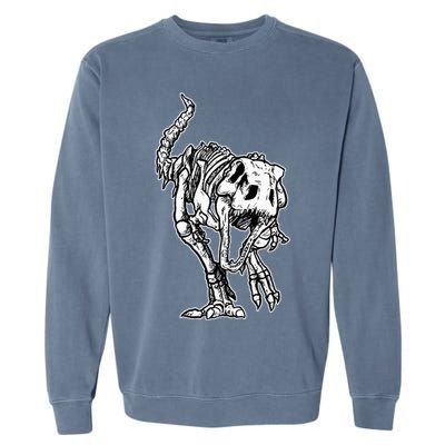 Dino Skeleton Bones Fossil Paleontologist Dinosaur T Rex Garment-Dyed Sweatshirt