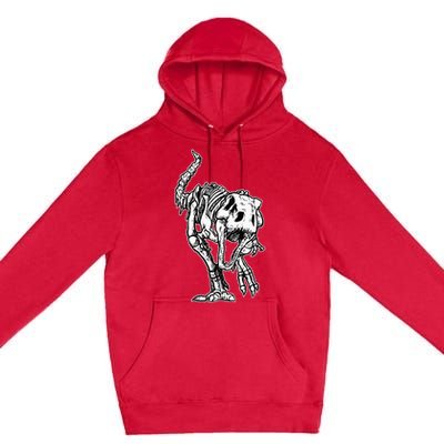 Dino Skeleton Bones Fossil Paleontologist Dinosaur T Rex Premium Pullover Hoodie