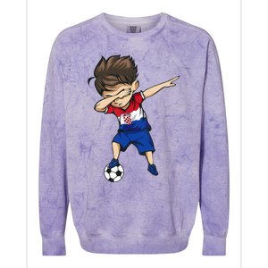 Dabbing Soccer Boy Croatia Jersey Croatian Football Colorblast Crewneck Sweatshirt