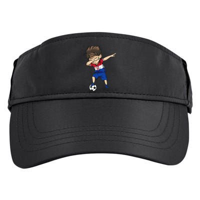 Dabbing Soccer Boy Croatia Jersey Croatian Football Adult Drive Performance Visor