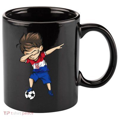 Dabbing Soccer Boy Croatia Jersey Croatian Football 11oz C Handle Ceramic Mug