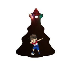 Dabbing Soccer Boy Croatia Jersey Croatian Football Ceramic Tree Ornament