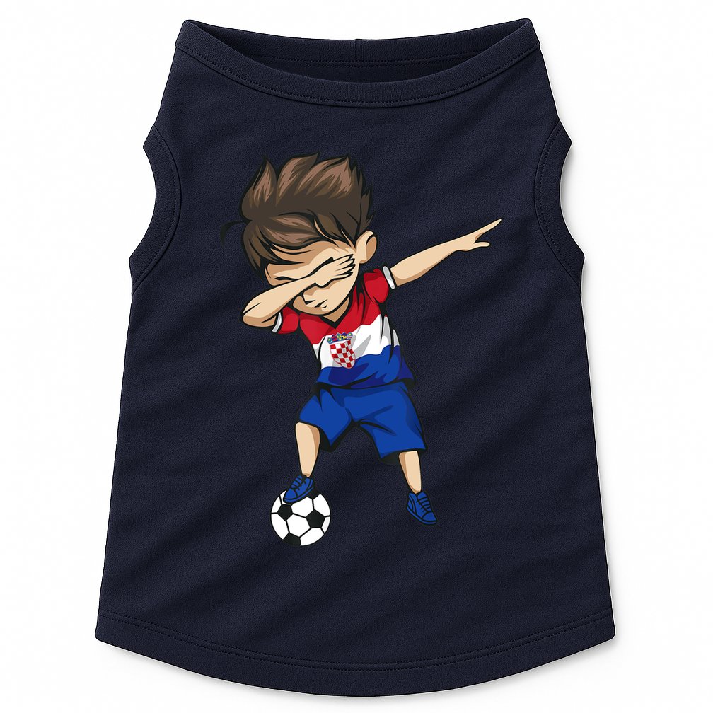 Dabbing Soccer Boy Croatia Jersey Croatian Football Doggie Tank