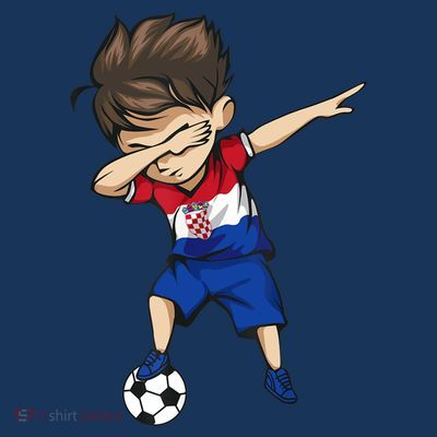 Dabbing Soccer Boy Croatia Jersey Croatian Football T-Shirt