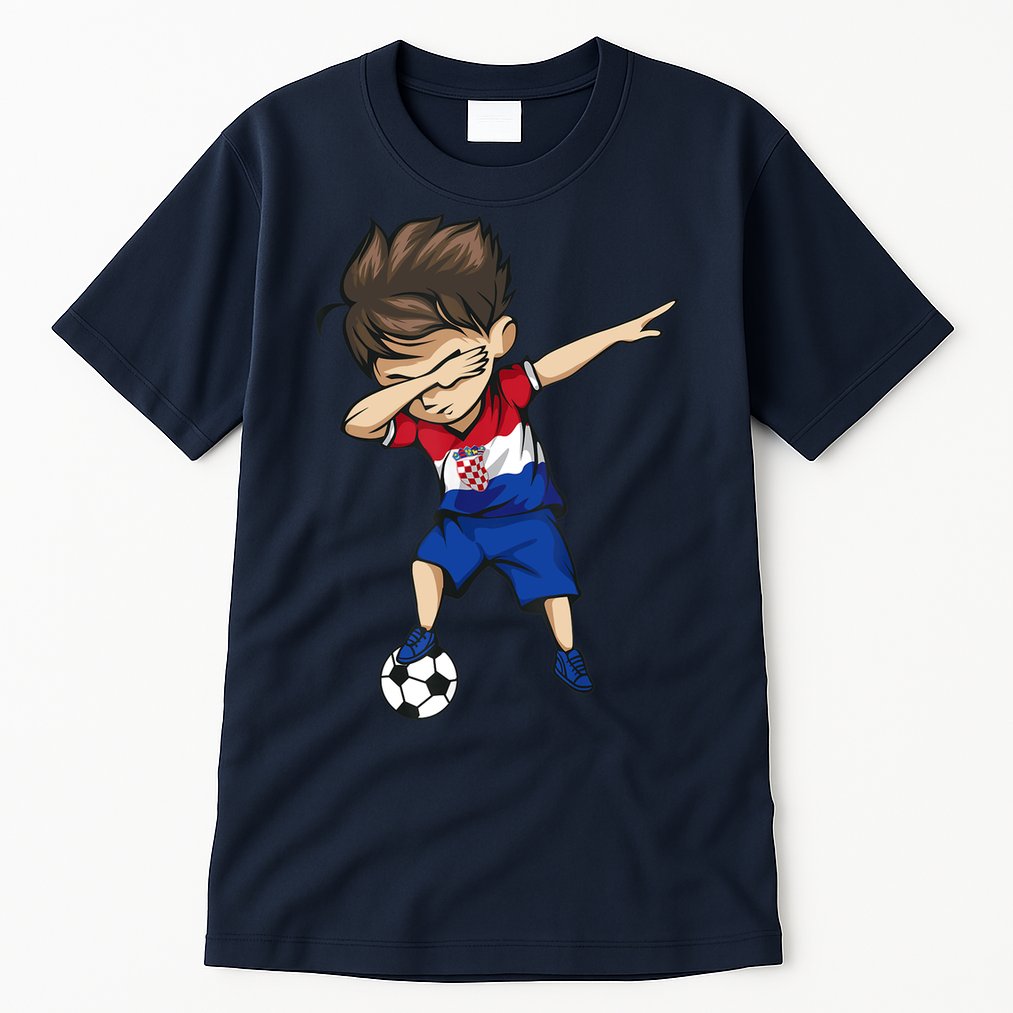 Dabbing Soccer Boy Croatia Jersey Croatian Football Tall T-Shirt
