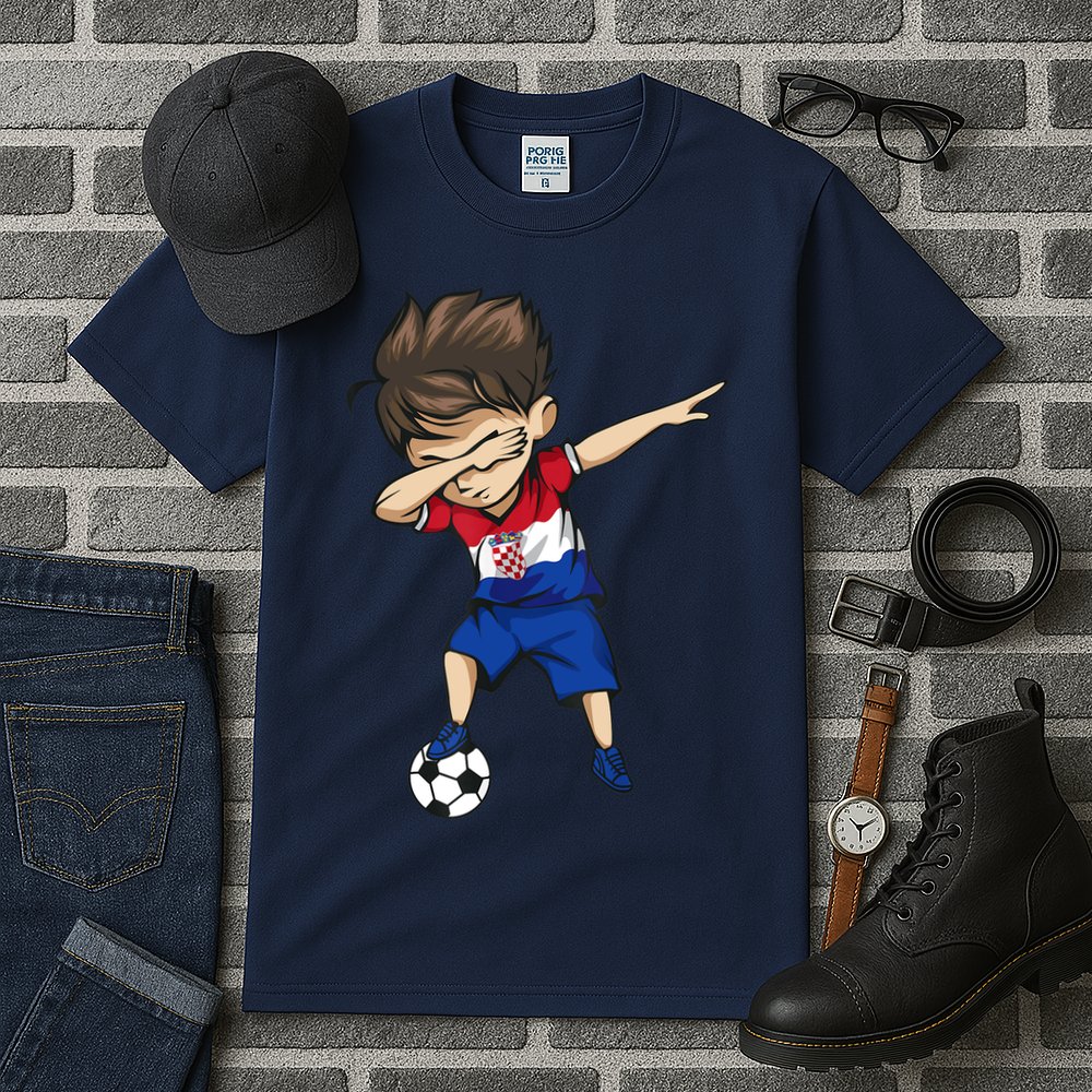 Dabbing Soccer Boy Croatia Jersey Croatian Football Tall T-Shirt