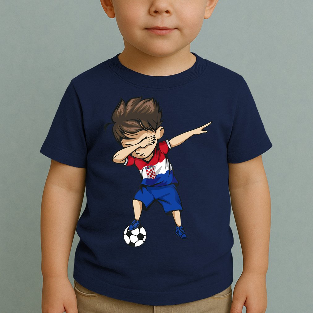 Dabbing Soccer Boy Croatia Jersey Croatian Football Toddler T-Shirt