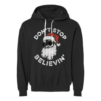 Don't Stop Believin' Cool Shades Santa Garment-Dyed Fleece Hoodie