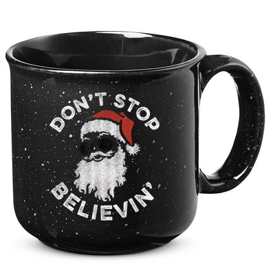 Don't Stop Believin' Cool Shades Santa 15oz Campfire Ceramic Mug