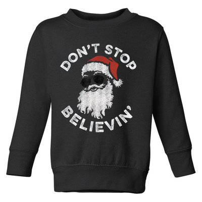Don't Stop Believin' Cool Shades Santa Toddler Sweatshirt