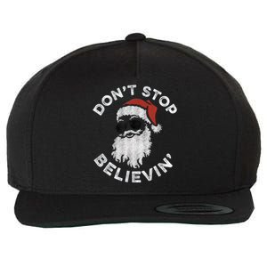 Don't Stop Believin' Cool Shades Santa Wool Snapback Cap