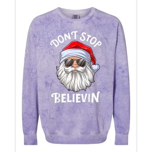 Don't Stop Believin Santa Funny Christmas Boys Gifts Colorblast Crewneck Sweatshirt