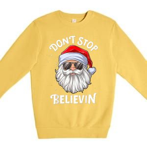 Don't Stop Believin Santa Funny Christmas Boys Gifts Premium Crewneck Sweatshirt