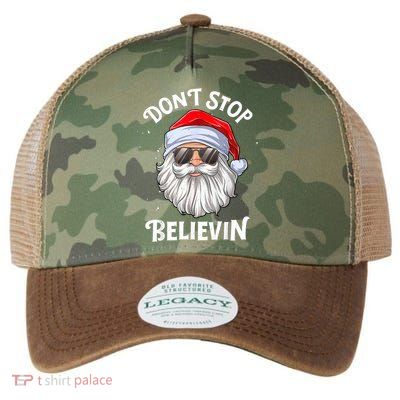 Don't Stop Believin Santa Funny Christmas Boys Gifts Legacy Tie Dye Trucker Hat