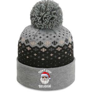 Don't Stop Believin Santa Funny Christmas Boys Gifts The Baniff Cuffed Pom Beanie