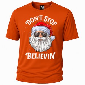 Don't Stop Believin Santa Funny Christmas Boys Gifts Cooling Performance Crew T-Shirt