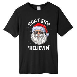 Don't Stop Believin Santa Funny Christmas Boys Gifts Tall Fusion ChromaSoft Performance T-Shirt