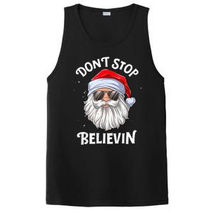 Don't Stop Believin Santa Funny Christmas Boys Gifts PosiCharge Competitor Tank