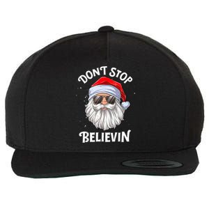 Don't Stop Believin Santa Funny Christmas Boys Gifts Wool Snapback Cap