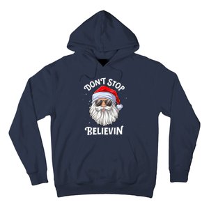 Don't Stop Believin Santa Funny Christmas Boys Gifts Hoodie