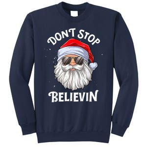 Don't Stop Believin Santa Funny Christmas Boys Gifts Sweatshirt