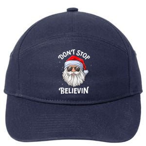 Don't Stop Believin Santa Funny Christmas Boys Gifts 7-Panel Snapback Hat