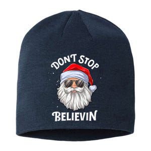 Don't Stop Believin Santa Funny Christmas Boys Gifts Sustainable Beanie