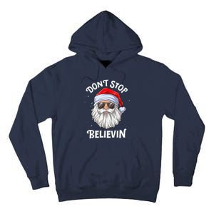 Don't Stop Believin Santa Funny Christmas Boys Gifts Tall Hoodie