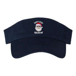 Don't Stop Believin Santa Funny Christmas Boys Gifts Valucap Bio-Washed Visor