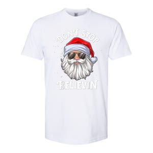 Don't Stop Believin Santa Funny Christmas Boys Gifts Softstyle CVC T-Shirt