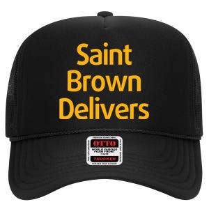 Det Saint Brown Delivers High Crown Mesh Back Trucker Hat